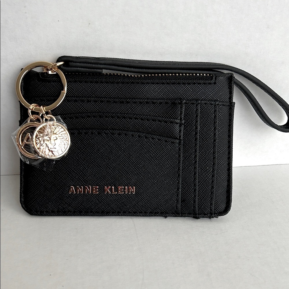 Anne Klein Black Card Holder with rose Gold Details